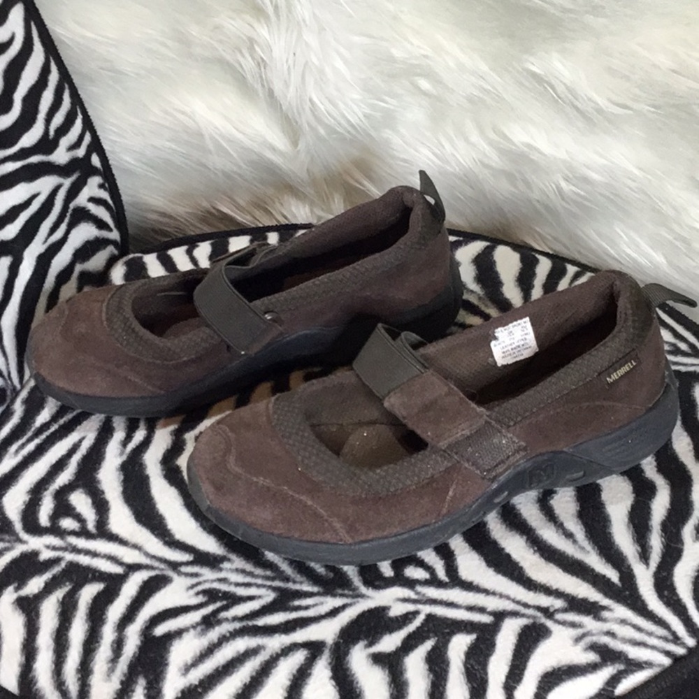 Merrell Brown Leather Mary Janes sz 1